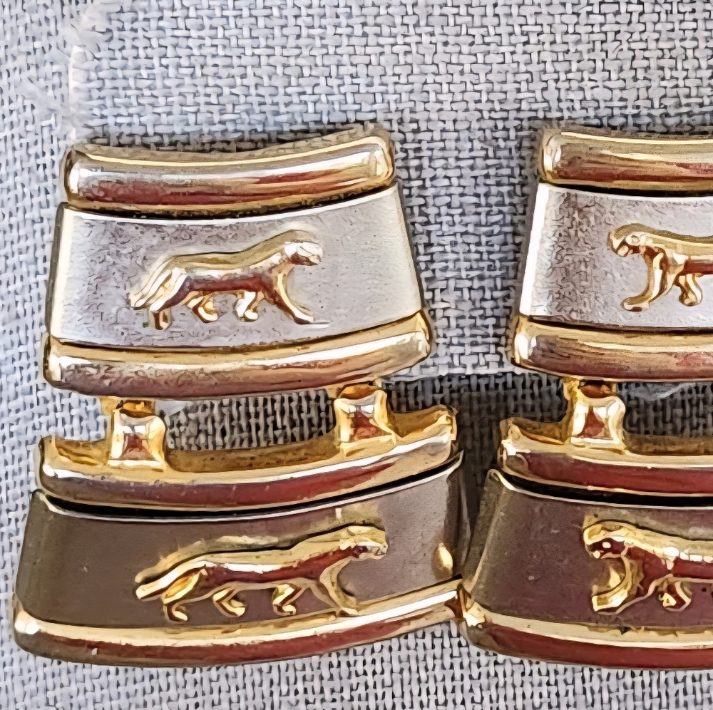 Vintage Panther Jaguar Dangle Earrings – Gold Tone, 2-Tier Drop, 1.5”